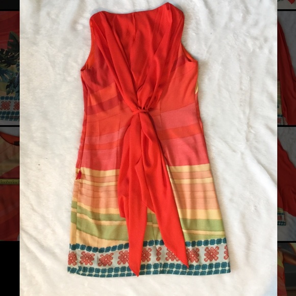 4 small Eva Franco Anthropologie orange dress - Picture 12 of 12
